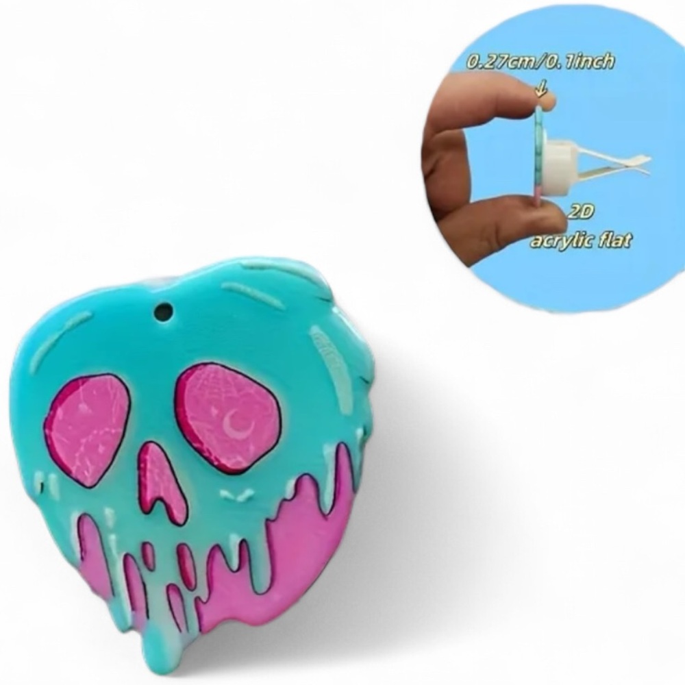 Pink Girly Poison Apple 2D Flat Car Vent Scent Diffuser Air Freshner Clip